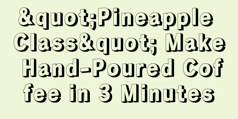 "Pineapple Class" Make Hand-Poured Coffee in 3 Minutes