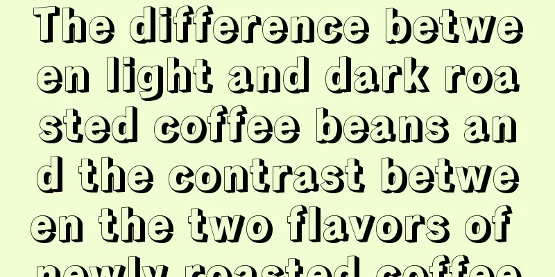 The difference between light and dark roasted coffee beans and the contrast between the two flavors of newly roasted coffee