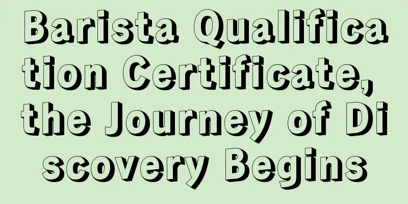 Barista Qualification Certificate, the Journey of Discovery Begins