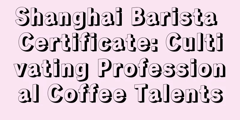Shanghai Barista Certificate: Cultivating Professional Coffee Talents