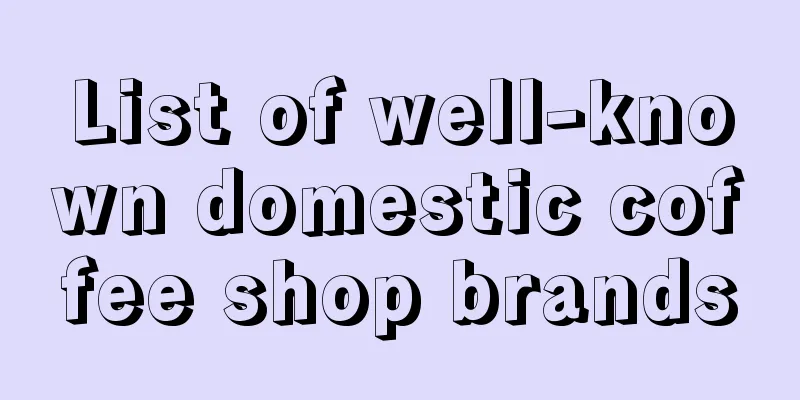List of well-known domestic coffee shop brands