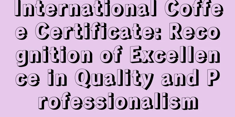 International Coffee Certificate: Recognition of Excellence in Quality and Professionalism